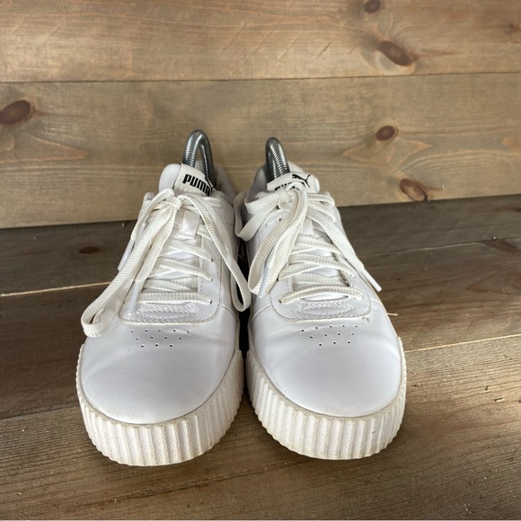 Puma carina Womens size 7.5 shoes white leather comfort casual sneakers - Picture 6 of 8